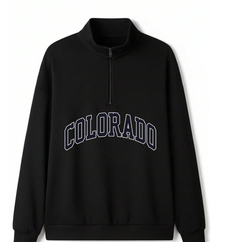 Men’s Versatile Casual Letter Print Zip-Up Sweatshirt with Collar for Autumn/Winter