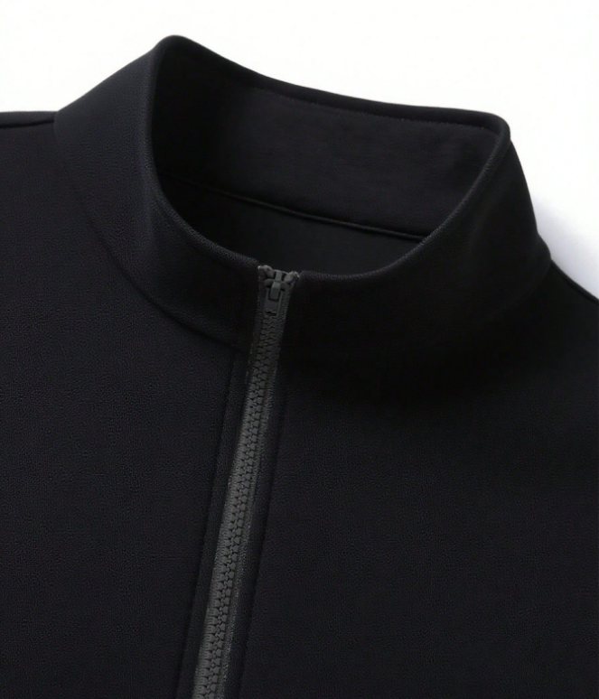 Men’s Versatile Casual Letter Print Zip-Up Sweatshirt with Collar for Autumn/Winter