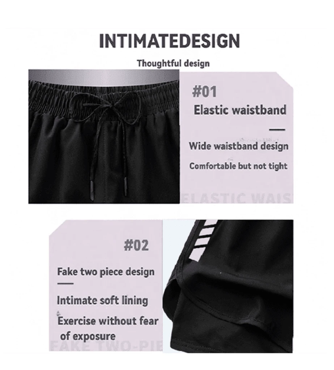 2-Piece Women’s Sports Shorts Set, Quick-Dry Polyester & Spandex Blend, Lightweight & Breathable with Adjustable Drawstring Waist, Geometric Design, Ideal for Fitness and Casual Wear