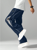 Men’s Streetwear Jogger Pants – Featuring Side Stripes, Functional Pockets, and an Adjustable Drawstring Waist, Contrast Color Casual Sweatpants