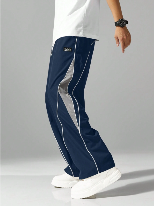 Men’s Streetwear Jogger Pants – Featuring Side Stripes, Functional Pockets, and an Adjustable Drawstring Waist, Contrast Color Casual Sweatpants