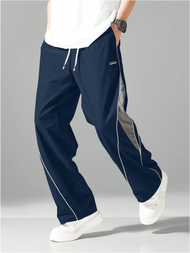 Men’s Streetwear Jogger Pants – Featuring Side Stripes, Functional Pockets, and an Adjustable Drawstring Waist, Contrast Color Casual Sweatpants