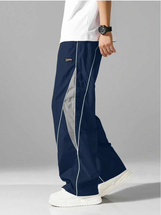 Men’s Streetwear Jogger Pants – Featuring Side Stripes, Functional Pockets, and an Adjustable Drawstring Waist, Contrast Color Casual Sweatpants