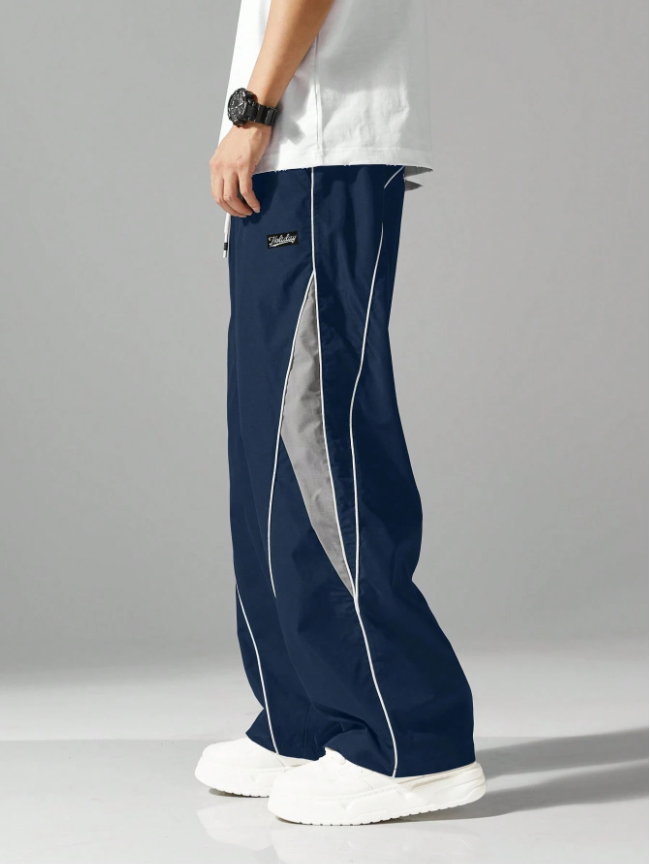 Men’s Streetwear Jogger Pants – Featuring Side Stripes, Functional Pockets, and an Adjustable Drawstring Waist, Contrast Color Casual Sweatpants