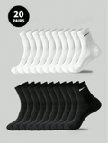 1/5/10/20 Pairs of Unisex Sports Mid-Calf Socks – Breathable, Moisture-Wicking, and Odor-Resistant, Available in White or Black, Ideal for Everyday Use and Outdoor Activities