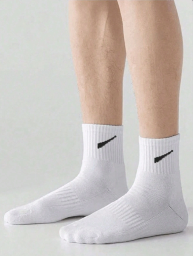 1/5/10/20 Pairs of Unisex Sports Mid-Calf Socks – Breathable, Moisture-Wicking, and Odor-Resistant, Available in White or Black, Ideal for Everyday Use and Outdoor Activities